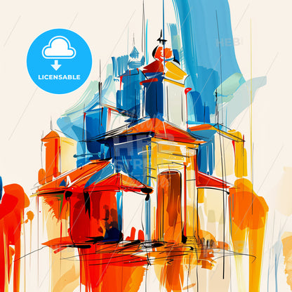 Vibrant Aba, Nigeria - A Painting Of A Building