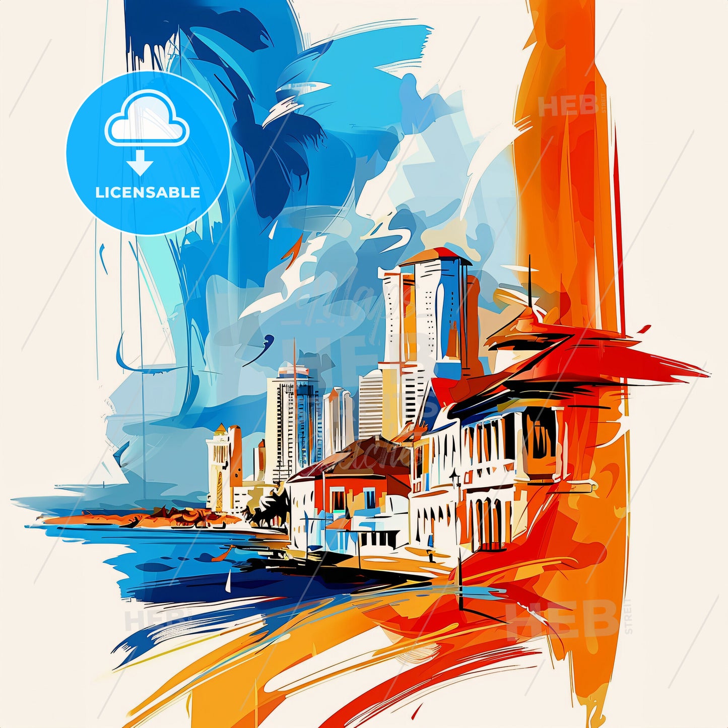 Vibrant Abidjan, Ivory Coast - A Painting Of A City