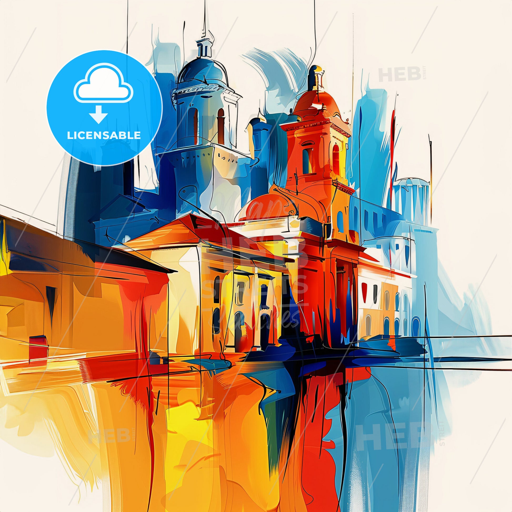 Vibrant Abidjan, Ivory Coast - A Colorful Painting Of A Building