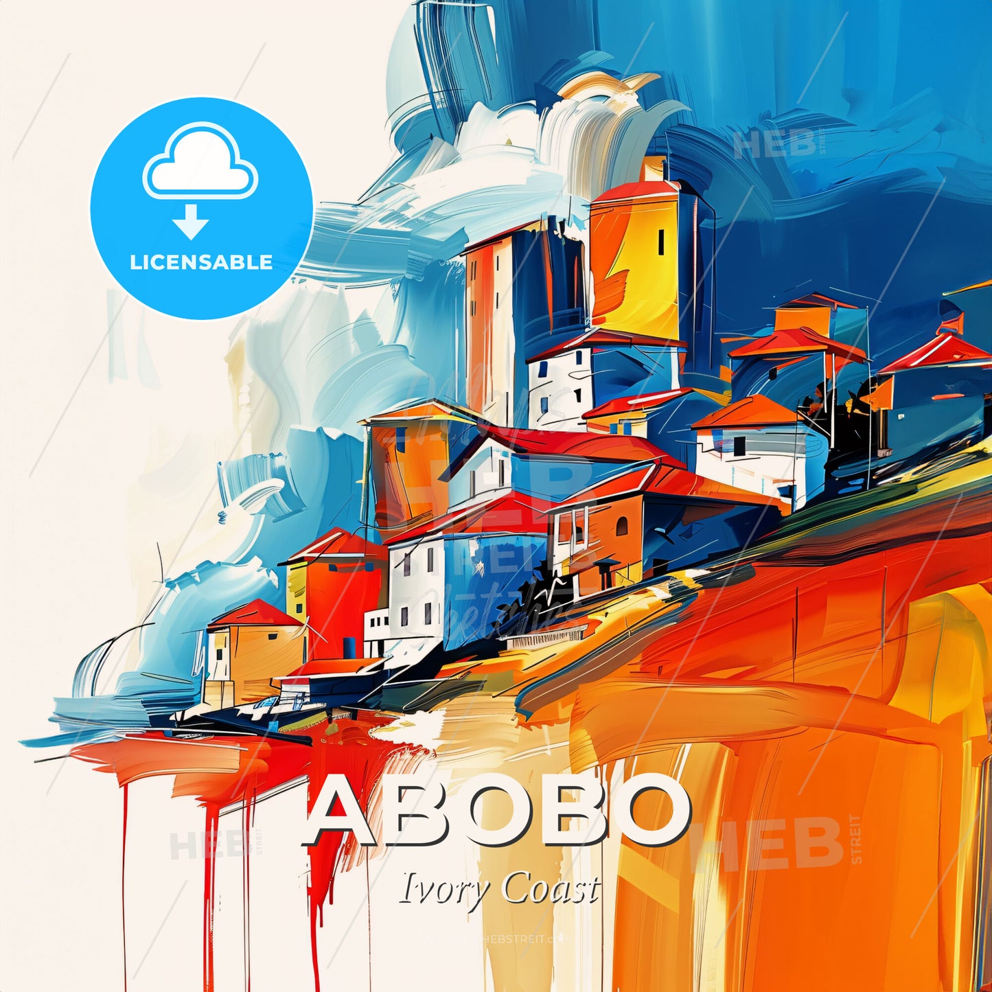 Vibrant Abobo, Ivory Coast - A Painting Of A City - Square format print template