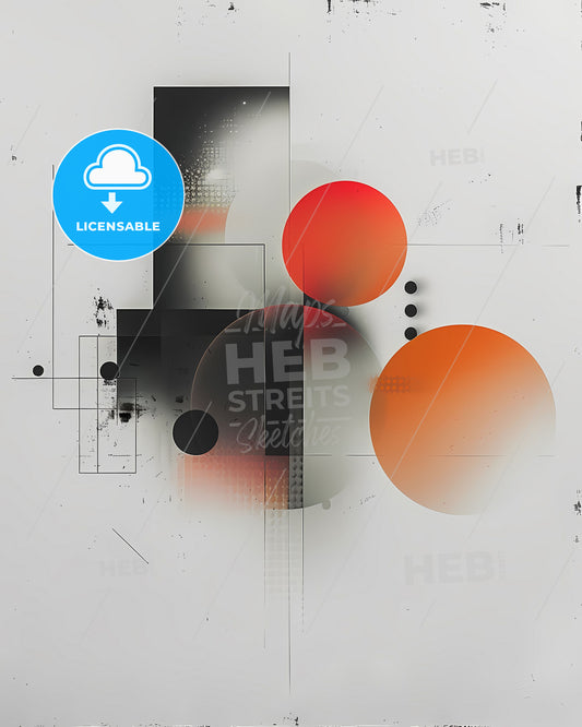 Abstract Geometric Art with AI: Vibrant Painting with Circles and Squares