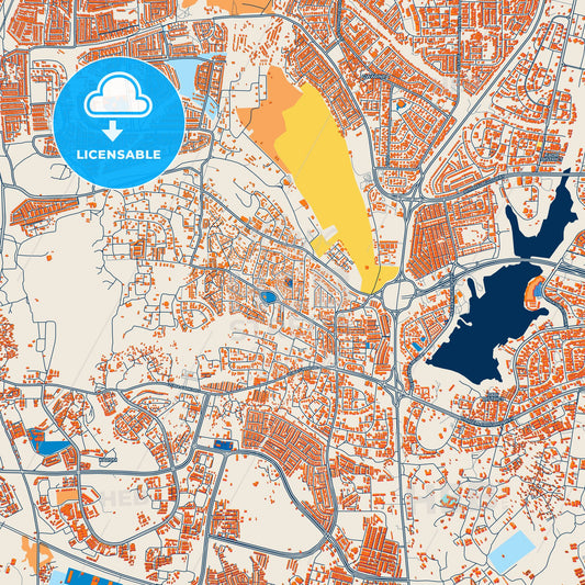 Colorful Abuja Street Map with Labels and Buildings