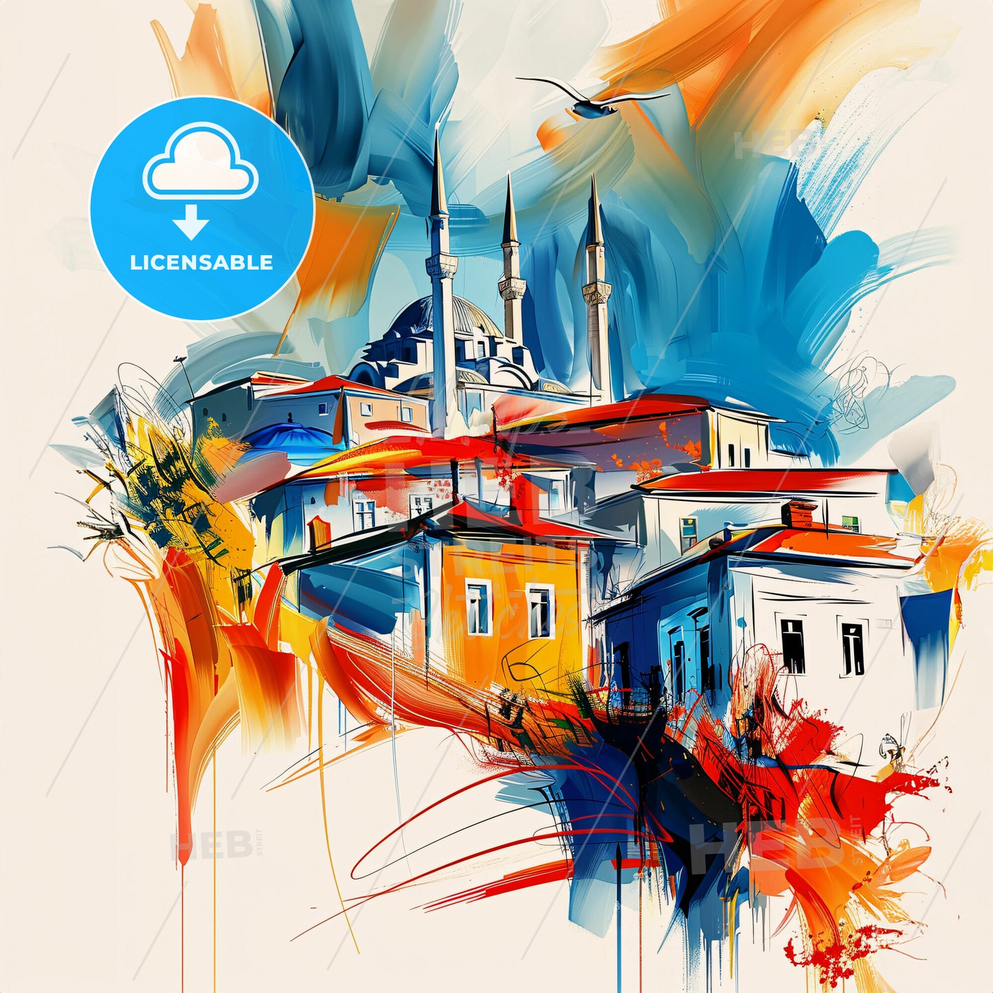 Vibrant Adapazari, Turkey - A Painting Of A City