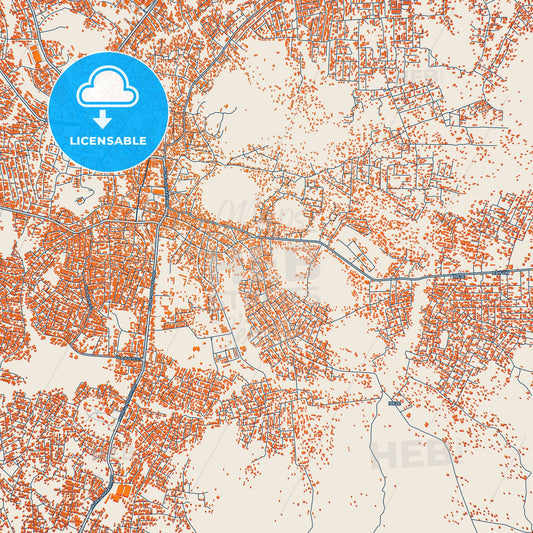 Colorful Ado-Ekiti Street Map with Labels and Buildings