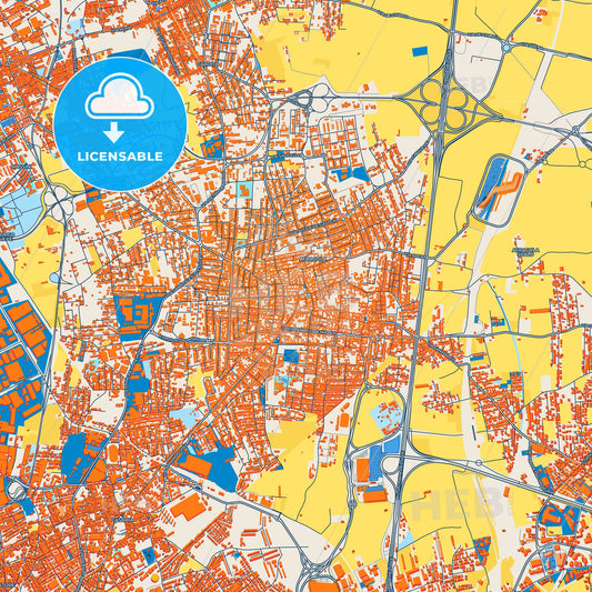 Colorful Afragola Street Map with Labels and Buildings