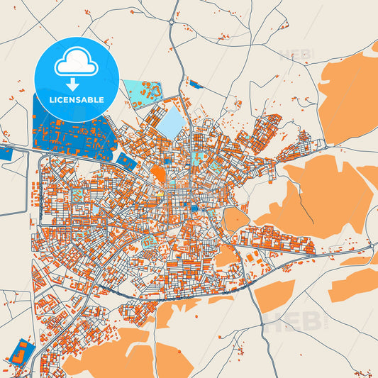 Colorful Ain Beida Street Map with Labels and Buildings