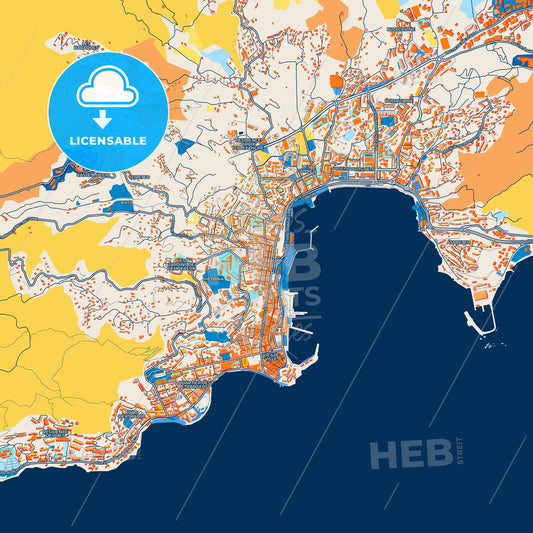 Colorful Ajaccio Street Map with Labels and Buildings