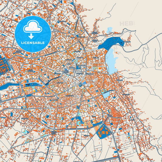 Colorful Aksaray Street Map with Labels and Buildings