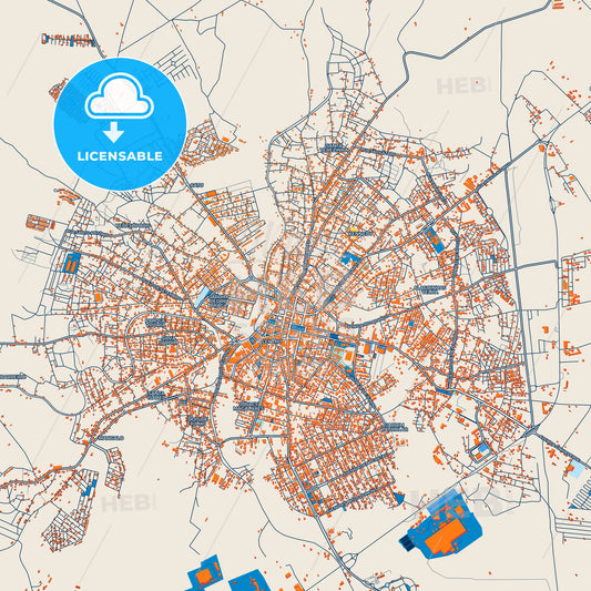 Colorful Alagoinhas Street Map with Labels and Buildings