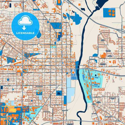 Colorful Albany Street Map with Labels and Buildings