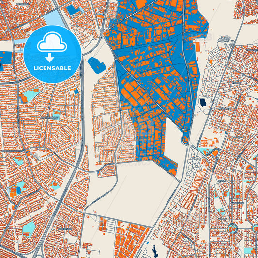Colorful Alberton Street Map with Labels and Buildings