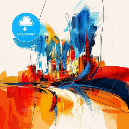 Vibrant Albuquerque, New Mexico - A Colorful Painting Of A City