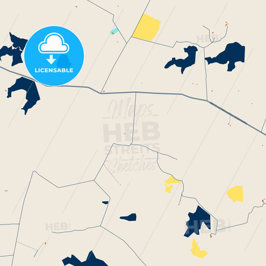 Colorful Alegrete Street Map with Labels and Buildings