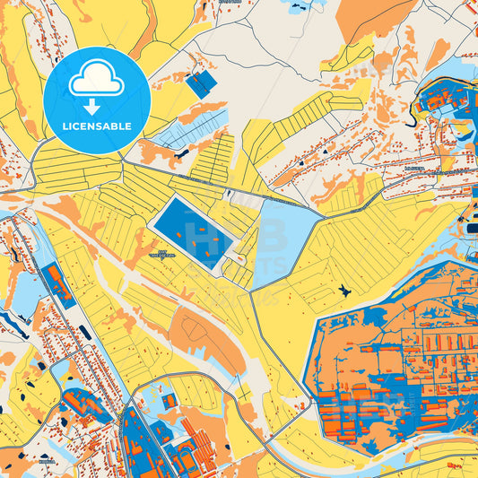 Colorful Aleksin Street Map with Labels and Buildings