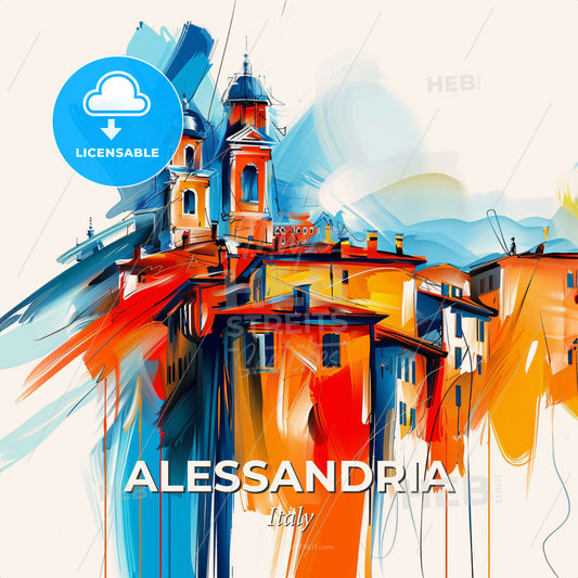 Vibrant Alessandria, Italy - A Painting Of A City - Square format print template