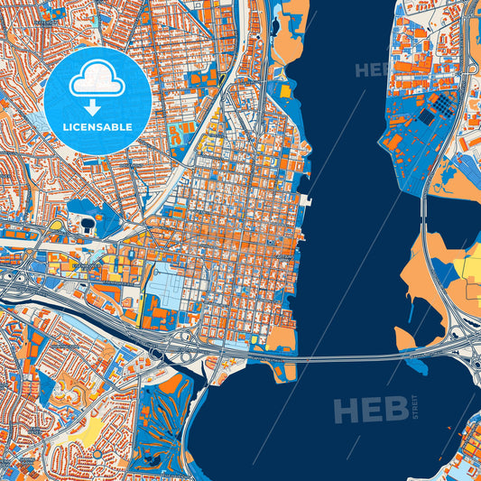 Colorful Alexandria Street Map with Labels and Buildings