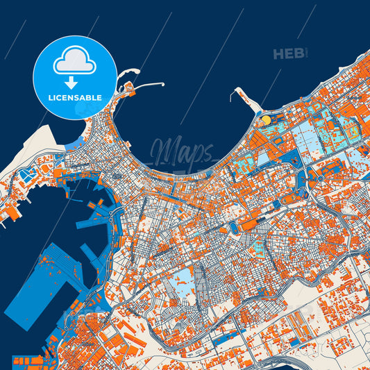Colorful Alexandria Street Map with Labels and Buildings