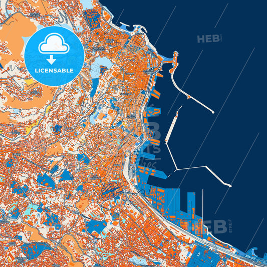 Colorful Algiers Street Map with Labels and Buildings