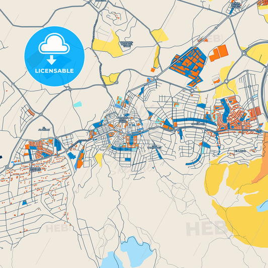 Colorful Alhaurín de la Torre Street Map with Labels and Buildings