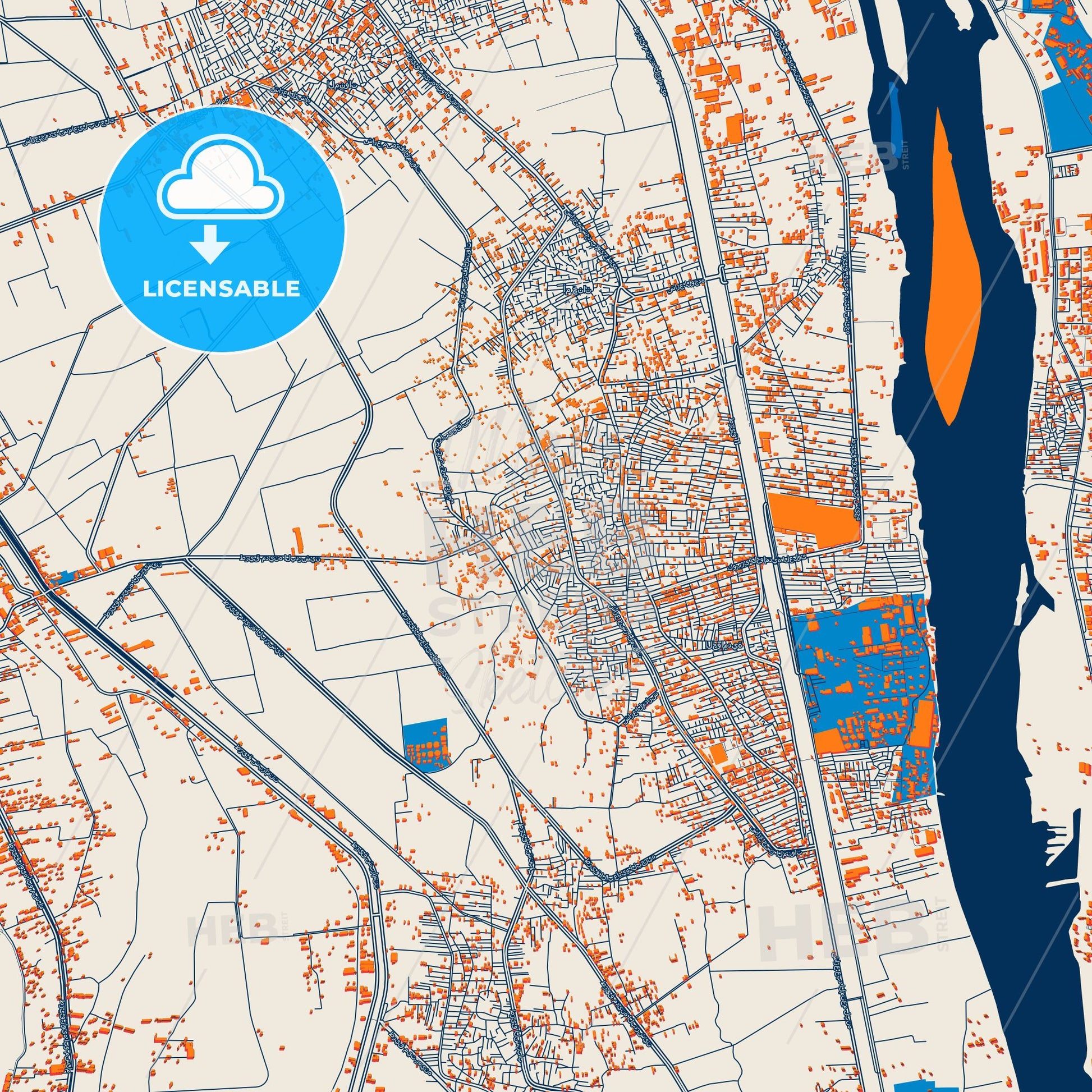 Colorful Al Hawamidiyah Street Map with Labels and Buildings