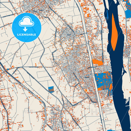 Colorful Al Hawamidiyah Street Map with Labels and Buildings