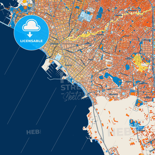 Colorful Alimos Street Map with Labels and Buildings