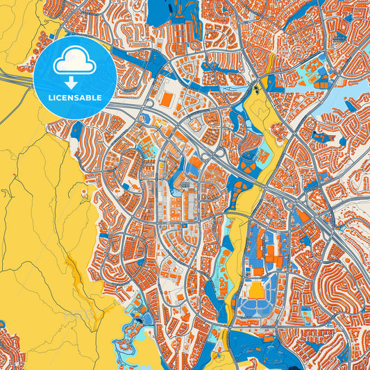 Colorful Aliso Viejo Street Map with Labels and Buildings