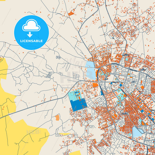 Colorful Al Jadid Street Map with Labels and Buildings