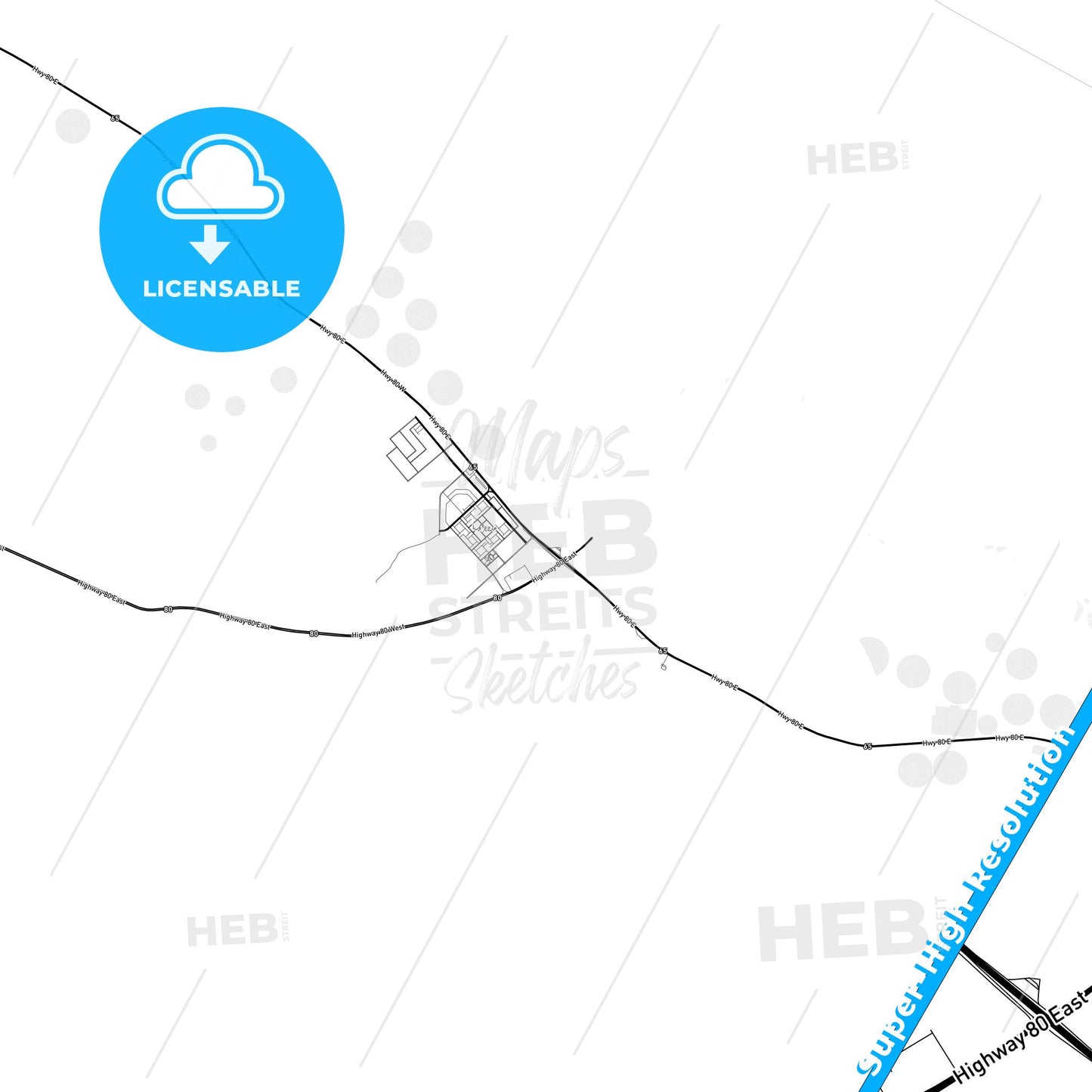 Al Jawf, Saudi Arabia light map with streetnames, citynames and districts