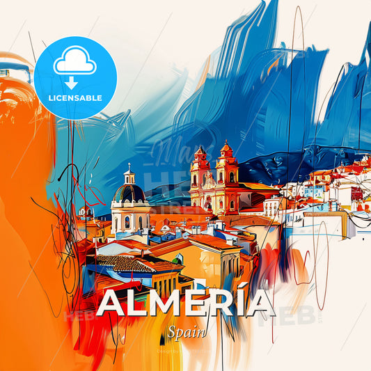 Vibrant Almería, Spain - A Painting Of A City - Square format print template