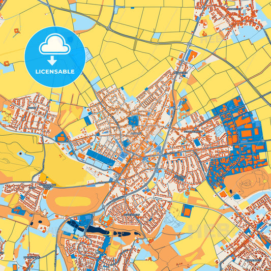 Colorful Alsdorf Street Map with Labels and Buildings