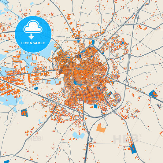Colorful Altamura Street Map with Labels and Buildings