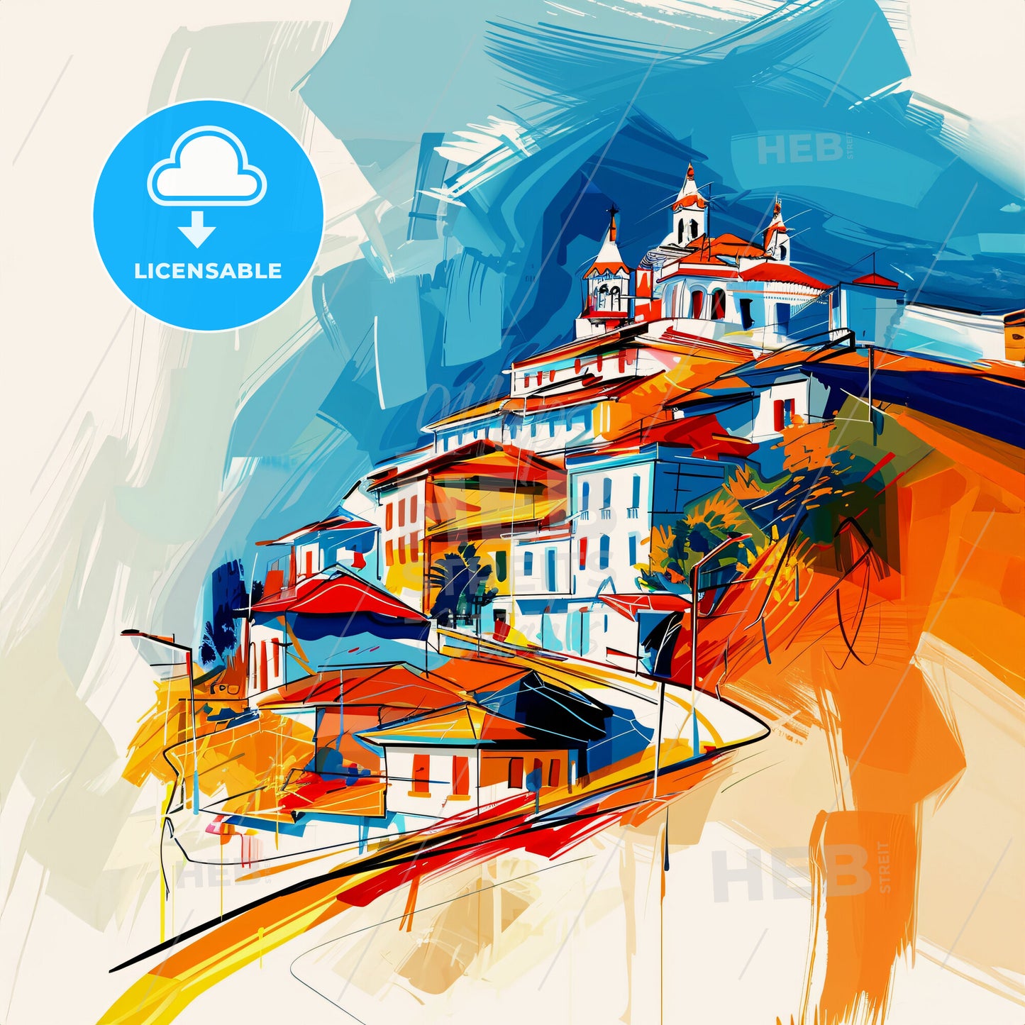 Vibrant Alto Barinas, Venezuela - A Painting Of A Town