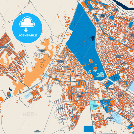 Colorful Alto Barinas Street Map with Labels and Buildings