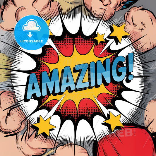 AMAZING! Comic Book Explosion Art Print - Vintage Pop Culture Vibes