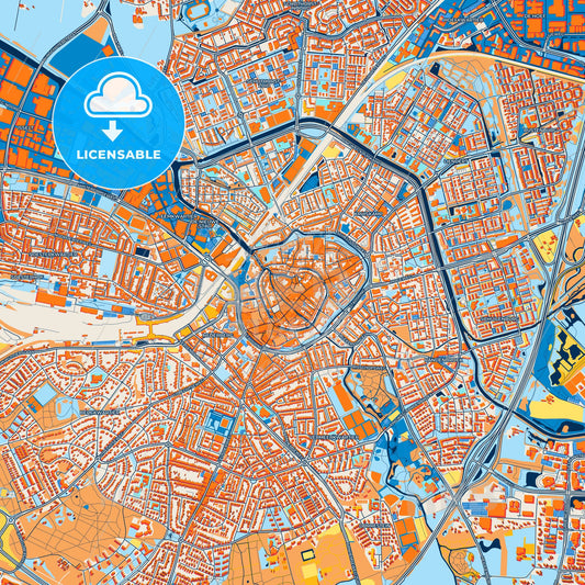 Colorful Amersfoort Street Map with Labels and Buildings