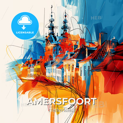 Vibrant Amersfoort, Netherlands - A Painting Of A City - Square format print template