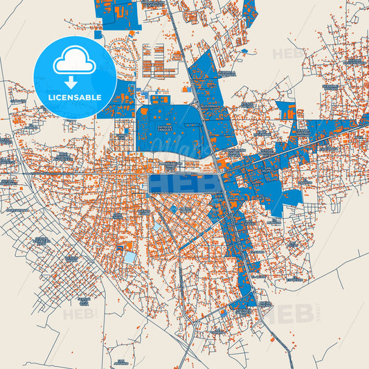 Colorful Anaco Street Map with Labels and Buildings