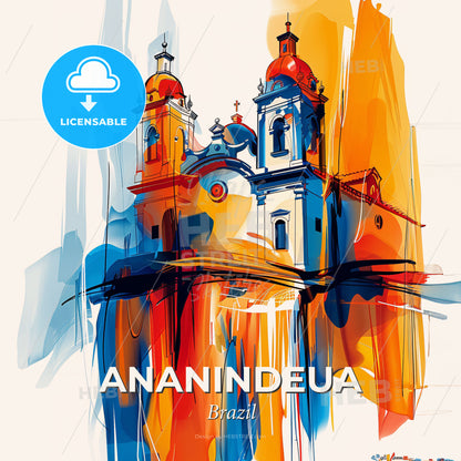 Vibrant Ananindeua, Brazil - A Painting Of A Building - Square format print template