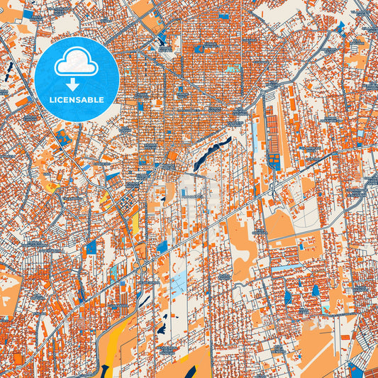 Colorful Ananindeua Street Map with Labels and Buildings