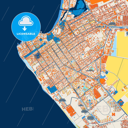 Colorful Anapa Street Map with Labels and Buildings