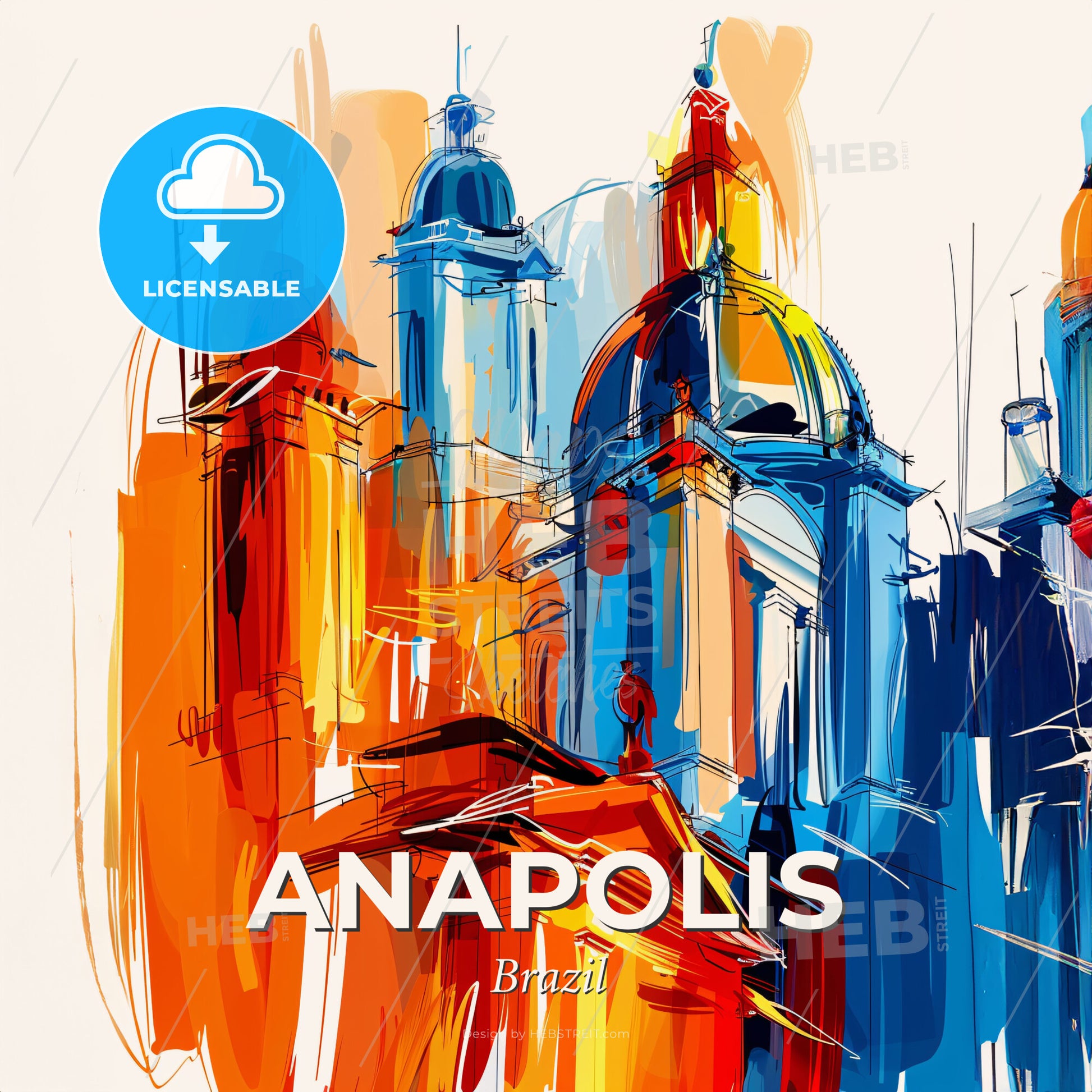 Vibrant Anapolis, Brazil - A Colorful Painting Of A Building - Square format print template