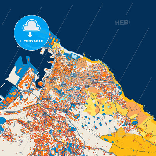 Colorful Ancona Street Map with Labels and Buildings