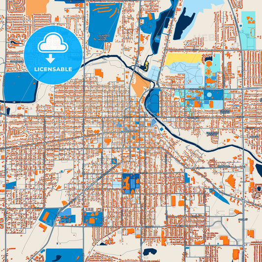 Colorful Anderson Street Map with Labels and Buildings
