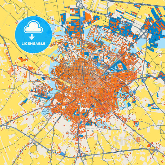 Colorful Andria Street Map with Labels and Buildings