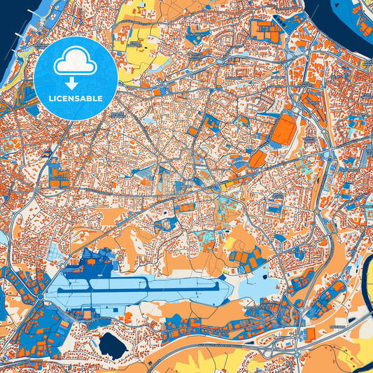 Colorful Anglet Street Map with Labels and Buildings