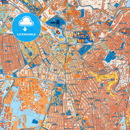 Colorful Ankara Street Map with Labels and Buildings