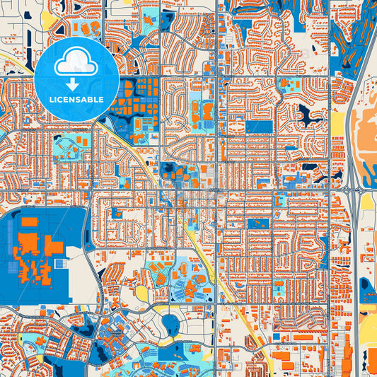 Colorful Ankeny Street Map with Labels and Buildings