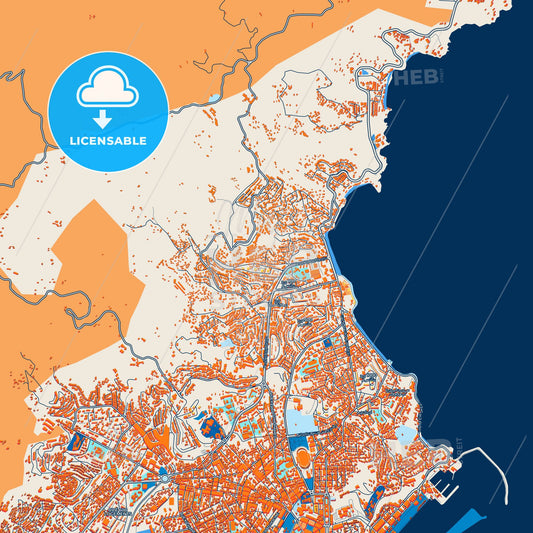 Colorful Annaba Street Map with Labels and Buildings