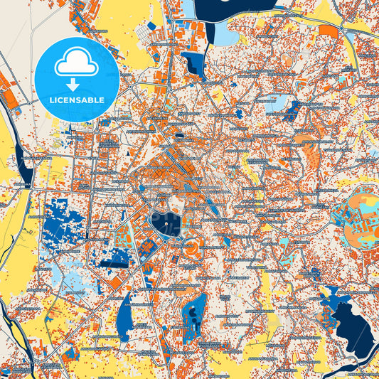 Colorful Antananarivo Street Map with Labels and Buildings